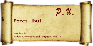 Porcz Ubul névjegykártya